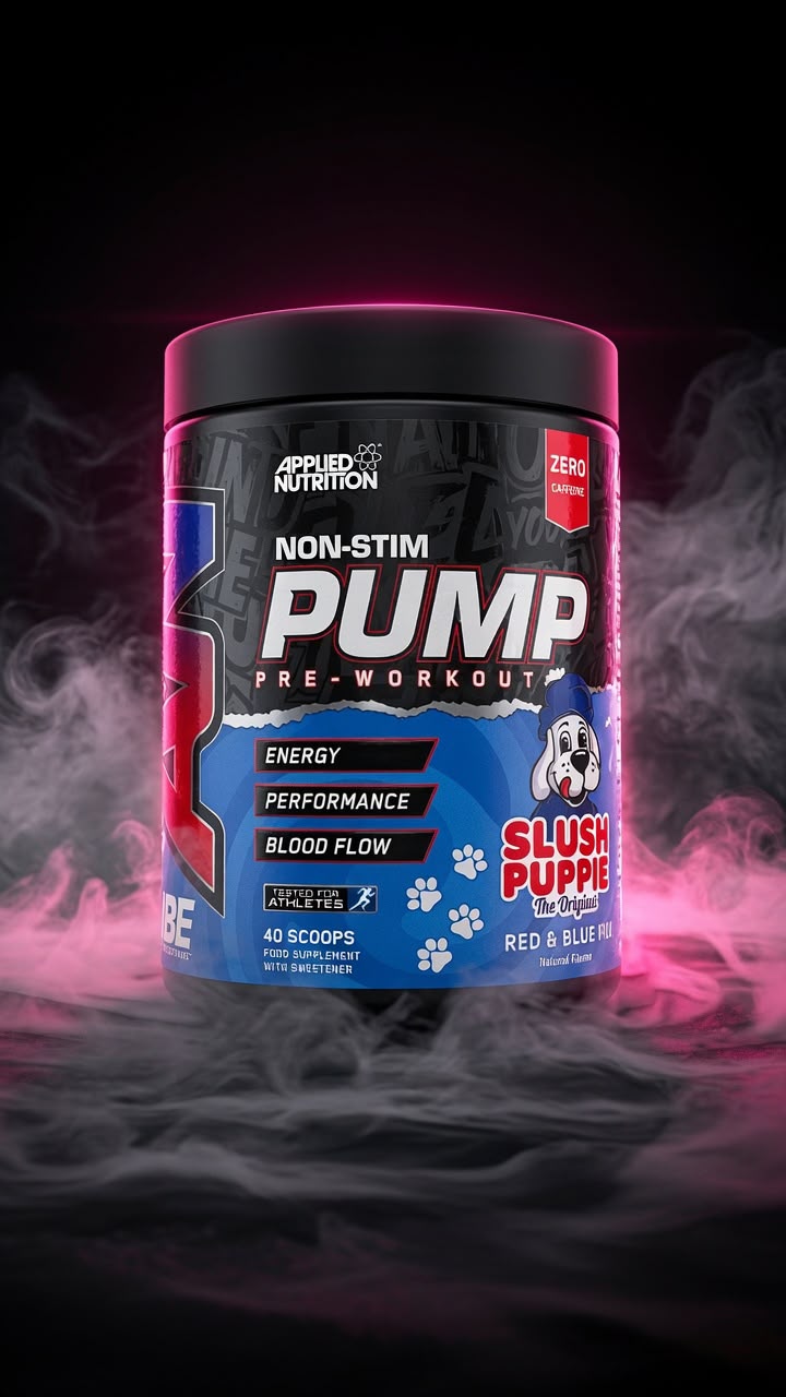 Applied Nutrition ABE Pump Pre Workout - All Black Everything Stim Free Pump Pre Workout Powder | Pump, Energy & Strength with Citrulline, Creatine, Beta-Alanine (500g - 40 Servings) (Slush Puppie)