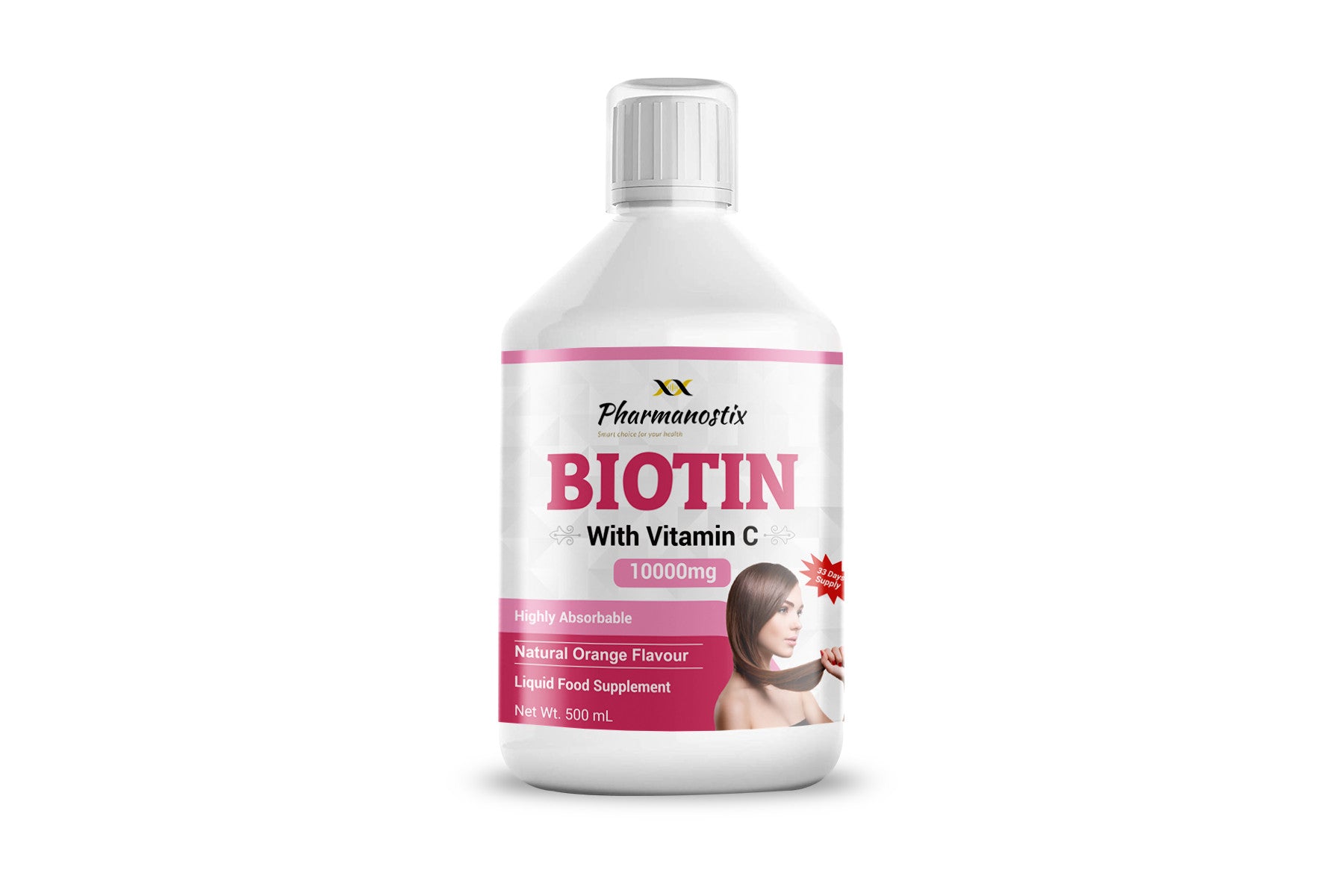 Biotin Liquid 500 mL - High Strength 10000mcg With Vit C