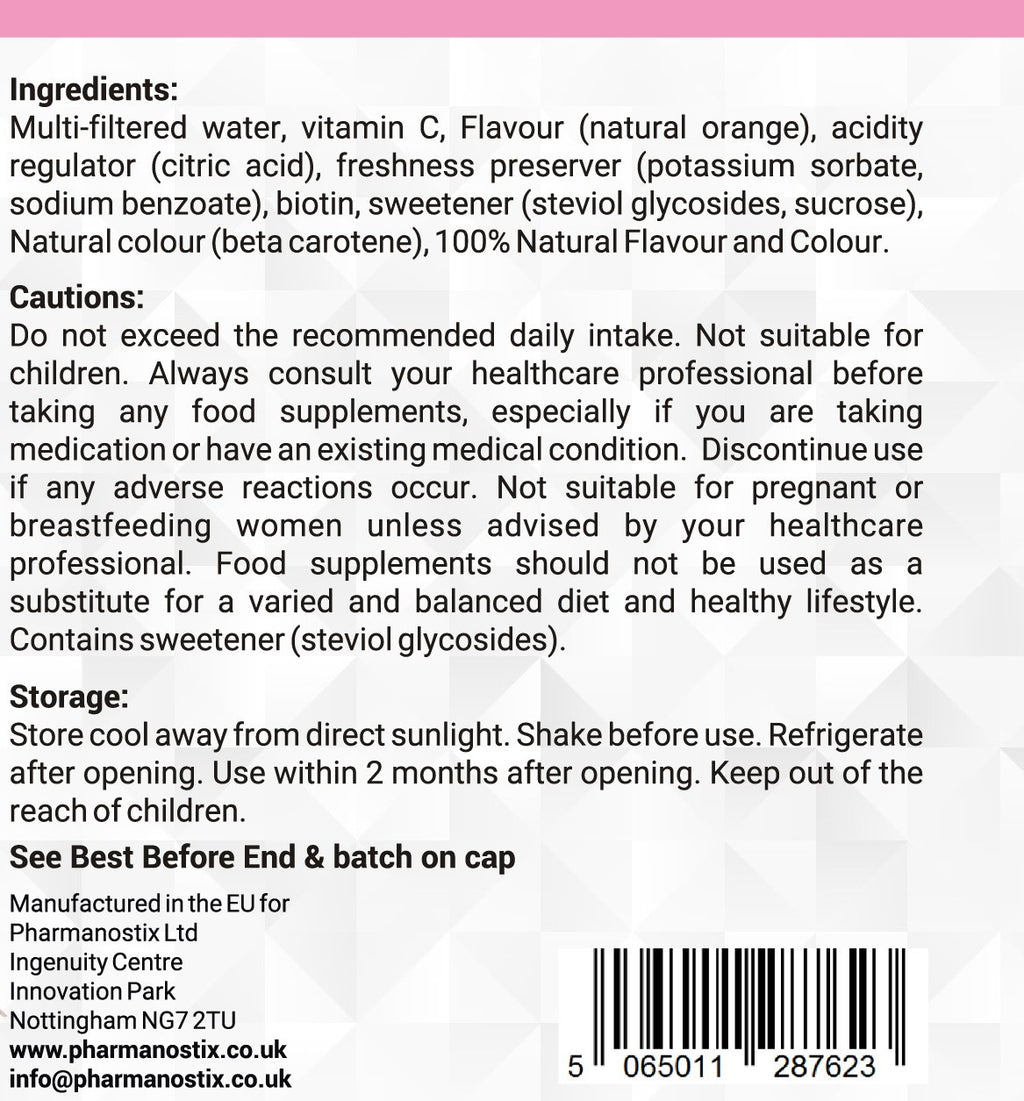 Biotin Liquid 500 mL - High Strength 10000mcg With Vit C
