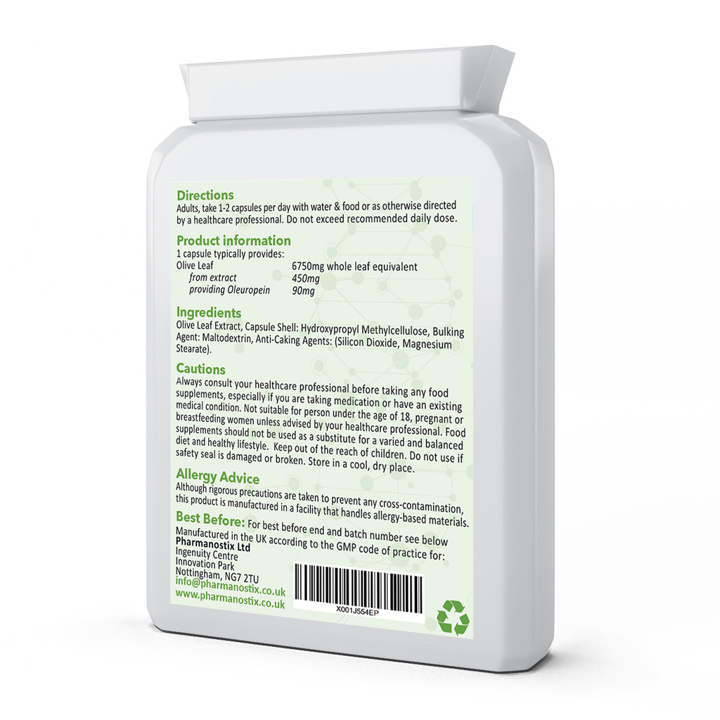 Olive Leaf Extract Supplement 60 Vegan Capsules